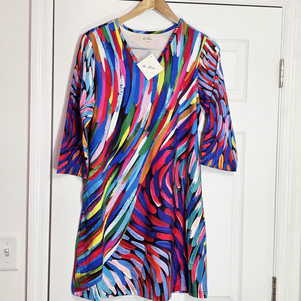 Be Boho Multicolor Striped Dress Size Small